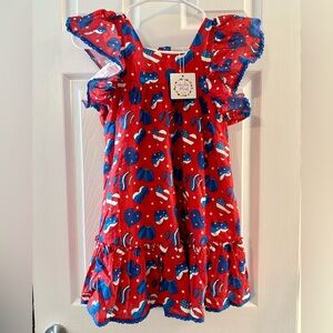 NEW! Cheeky Plum Red and Blue Heart Dress Size 7y